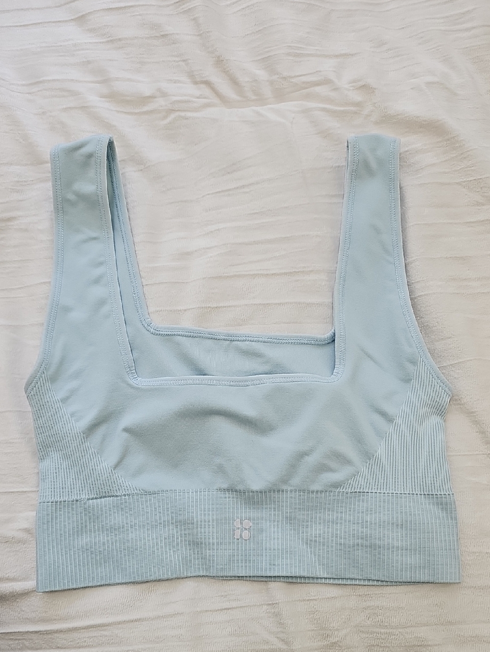 Sweaty Betty Light Blue Square Neck Seamless Bra - Picture 2 of 4